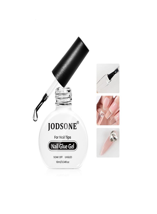 JODSONE 10ml Gel Nail Glue Strong for Nail Tips Long Lasting Extension for Clear Tips and Clear Press On Nail Glue,Salon Art DIY at Home Need U V Light Cured - Image 1